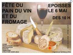 photo de fête du pain du vin et du fromage